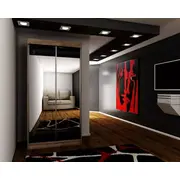 Skapis Top 32 ar Led Ar 1, Platums 100 cm, Dziļums 62 Augstums 200 Izgatavošanas materiāls Lksp, Plauktu skaits 6, Durvju 2, Bīdāmās durvis spoguli jā, plauktiem Krāsa tumšais osis