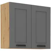 Virtuves skapis Luna Artisan 80 G 2F Augstums 71.5, Dziļums 31, Korpusa krāsa ozols artisan, Platums 80, Elementu pelēks, Ar durtiņam 1, Virsma Matēts, Materiāls  Mdf melamīns