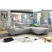 Dīvāns Armando Lux Standard Dziļums 205 cm, Guļamvietas platums 125 Platums 280 Izvēlieties stūra novietojumu Pa labi, Augstums 90 Sēdvietas augstums 43 dziļums 60 garums 198 Pildījums Wave spring atsperes  putas Porolons, Apdare audums