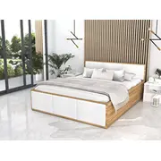 Gulta Panama T Craft Plus ar stelāžu Guļamvietas platums 180 cm, Korpusa krāsa ozols kraft, garums 200 stelāžas tips metāla, Platums 184 Garums 205 Elementu balts, Augstums 81 Apdares materiāls audums, Ar veļas kasti 1, no grīdas līdz matraci