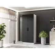 Skapis Gold 2D Platums 78 cm, Dziļums 52.5 Augstums 205 Korpusa krāsa balts, Izgatavošanas materiāls Lksp, Virsma Matēta, Elementu melns, Plauktu skaits 1, Durvju 2, Ar spoguli nē, ar plauktiem 1