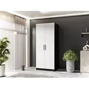Skapis Gold 2D Platums 78 cm, Dziļums 52.5 Augstums 205 Korpusa krāsa melns, Izgatavošanas materiāls Lksp, Virsma Matēta, Elementu balts, Plauktu skaits 1, Durvju 2, Ar spoguli nē, ar plauktiem 1