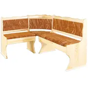 Virtuves stūra dīvāns Nr 111 Platums 150 cm, Dziļums 110 Augstums 86 Materiāls dabīgs koks Priede, Krāsa priede