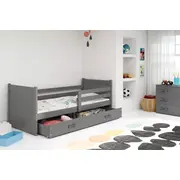 Bērnu gulta Rico Single Graphite ar stelāžu Guļamvietas platums 90 cm, garums 200 Platums 97 Garums 205 Augstums 73 Ar resti 1, matraci veļas kasti Guļamvietu skaits Korpusa krāsa Grafīts, Elementu grafīts, Izgatavošanas materiāls dab
