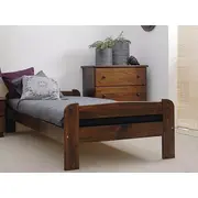 Gulta Ania ar stelāžu Guļamvietas platums 90 cm, garums 200 Platums 98 Garums 207 Augstums 50 no grīdas līdz matracim Min 25 Ar resti 1, Virsma matēta, Izgatavošanas materiāls dabīgs koks Priede, Krāsa valrieksts