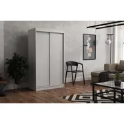 Skapis Emily Classic Platums 100 cm, Dziļums 60 Augstums 215 Izgatavošanas materiāls Lksp, Virsma Matēta, Plauktu skaits 6, Durvju 2, Bīdāmās durvis 1, Ar spoguli nē, ar plauktiem Krāsa balts