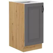 Virtuves skapis Stilo Artisan D 1F Bb Augstums 82, Dziļums 52, Korpusa krāsa ozols artisan, Platums 40, Elementu pelēks, Ar durtiņam 1, Virsma Matēts, Materiāls  Mdf melamīns