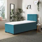 Gulta Eryk 90X200 Boxspring Standard Guļamvietas platums 90 cm, garums 200 Platums 94 Garums 207 Augstums 105 Apdares materiāls audums, Ar veļas kasti 1, no grīdas līdz matracim Min 58 matraci Kontinentālas Auduma nosaukums Mono 238