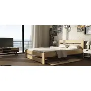 Gulta Marika Pine ar stelāžu  Guļamvietas platums 90 cm, garums 200 Platums 98 Garums 206 Augstums 67 no grīdas līdz matracim Min 35 Ar resti 1, matraci Izgatavošanas materiāls dabīgs koks Priede, Krāsa priede