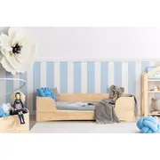 Bērnu gulta Pepe 4 ar stelāžu Guļamvietas platums 80 cm, garums 160 Platums 84 Garums 164 Augstums 40 Ar resti 1, Guļamvietu skaits Izgatavošanas materiāls dabīgs koks Priede, Krāsa priede