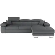 Dīvāns Armando Guļamvietas platums 123 cm, Platums 289 Izvēlieties stūra novietojumu Pa labi, Krāsa Pelēks, Augstums 85 garums 210 Apdare Sawana 21, Kājiņu krāsa Metāls