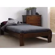 Gulta Celinka ar stelāžu Guļamvietas platums 80 cm, garums 200 Platums 88 Garums 207 Augstums 50 no grīdas līdz matracim Min 25 Ar resti 1, Virsma matēta, Izgatavošanas materiāls dabīgs koks Priede, Krāsa valrieksts