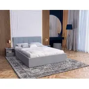Gulta Rino Premium Standard ar stelāžu Guļamvietas platums 140 cm, garums 200 stelāžas tips metāla, Platums 153 Garums 212 Augstums 86.5 Apdares materiāls audums, Ar veļas kasti 1, no grīdas līdz matracim Min 30 resti Auduma nosaukums 