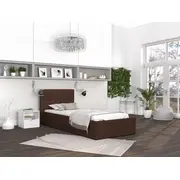 Gulta Rino Premium Standard ar stelāžu Guļamvietas platums 120 cm, garums 200 stelāžas tips metāla, Platums 133 Garums 212 Augstums 86.5 Apdares materiāls audums, Ar veļas kasti 1, no grīdas līdz matracim Min 30 resti Auduma nosaukums 