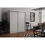 Skapis Emily Classic Platums 180 cm, Dziļums 60 Augstums 215 Izgatavošanas materiāls Lksp, Virsma Matēta, Plauktu skaits 6, Durvju 2, Bīdāmās durvis 1, Ar spoguli nē, ar plauktiem Krāsa balts