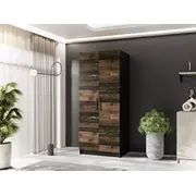 Skapis Gold 2D Platums 78 cm, Dziļums 52.5 Augstums 205 Korpusa krāsa melns, Izgatavošanas materiāls Lksp, Virsma Matēta, Elementu tumši brūns, Plauktu skaits 1, Durvju 2, Ar spoguli nē, ar plauktiem 1