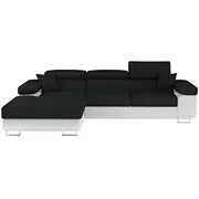 Dīvāns Armando Guļamvietas platums 123 cm, Platums 289 Izvēlieties stūra novietojumu Pa kreisi, Krāsa Melns, Augstums 85 garums 210 Apdare Sawana 14, Soft 17, Kājiņu krāsa Metāls