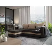 Dīvāns Savio standard Dziļums 152 cm, Guļamvietas platums 132 Platums 235 Augstums 85 garums 202 Pildījums Putas Porolons, Apdare audums, Dīvāna tips stūra dīvāni, Ar veļas kasti 1, izvelkamie Auduma numurs Alova 67  07, Krāsa brūns bēšs