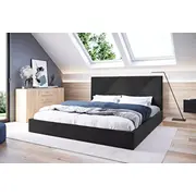Gulta Rino 1 Premium standard ar stelāžu Guļamvietas platums 180 cm, garums 200 stelāžas tips koka, Platums 189 Garums 214 Augstums 89 Apdares materiāls audums, Ar veļas kasti 1, no grīdas līdz matracim Min 31 resti Auduma nosaukums Ri