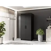 Skapis Gold 2D Platums 78 cm, Dziļums 52.5 Augstums 205 Korpusa krāsa melns, Izgatavošanas materiāls Lksp, Virsma Matēta, Elementu Plauktu skaits 1, Durvju 2, Ar spoguli nē, ar plauktiem 1