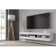 Tv tumba Manta Modern Platums 160 cm, Korpusa krāsa balts, Dziļums 34.6 Augstums 32 Virsma matēta, Forma Taisnstūra, Elementu Materiāls Lksp  finieris