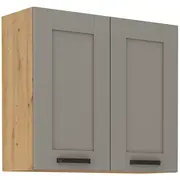 Virtuves skapis Luna Artisan 80 G 2F Augstums 71.5, Dziļums 31, Korpusa krāsa ozols artisan, Platums 80, Elementu bēši pelēks, Ar durtiņam 1, Virsma Matēts, Materiāls  Mdf melamīns