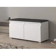 Apavu skapis Nevada 100 Korpusa krāsa balts, Platums cm, Elementu pelēks, Dziļums 37 Augstums 51 Materiāls Lksp  audums, Plauktu skaits 4