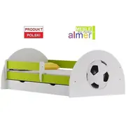 Bērnu gulta Football 20S ar stelāžu Guļamvietas platums 70 cm, garums 140 Platums 82 Garums 144 Augstums 65 Ar resti 1, barjeru matraci veļas kasti Virsma Matēta, Guļamvietu skaits Matrača apraksts Putas Porolons, stelāžas tips kok