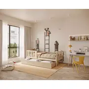 Bērnu gulta Nemo P 80X160 ar stelāžu Guļamvietas platums 80 cm, garums 160 Platums 86 Garums 168 Augstums 74 no grīdas līdz matracim 26 Ar resti 1, barjeru veļas kasti Guļamvietu skaits Izgatavošanas materiāls dabīgs koks Pried