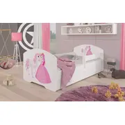 Bērnu gulta Pepe Princess with horse ar stelāžu Guļamvietas platums 70 cm, garums 140 Platums 78 Garums 144 Augstums 58 Ar resti 1, barjeru matraci veļas kasti Guļamvietu skaits Matrača apraksts Putas Porolons, Korpusa krāsa balts, 