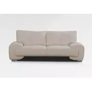 Dīvāns Omega Lux 3 Standard Dziļums 100 cm, Platums 230 Augstums 90 Pildījums Falista  silikons augstas elastības putas Porolons, Apdare Ekoāda, Dīvāna tips taisns dīvāns, Auduma numurs Fusion 04, Krāsa kapučino
