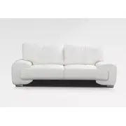 Dīvāns Omega Lux 3 Standard Dziļums 100 cm, Platums 230 Augstums 90 Pildījums Falista  silikons augstas elastības putas Porolons, Apdare Ekoāda, Dīvāna tips taisns dīvāns, Auduma numurs Fusion 01, Krāsa balts