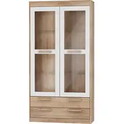 Grāmatu skapis Maximus Mxs 44 Platums 100 cm, Dziļums 33.4 Augstums 193 Materiāls laminēta Ksp, Virsma Matēta  spīdīga, Ar durtiņām 1, Krāsa sonoma balts spīdums