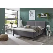 Gulta Lando Standard ar stelāžām Kājiņu izmērs 18 cm, Guļamvietas platums 160 garums 200 stelāžas tips koka, Platums 182 Garums 217 Augstums 120 Apdares materiāls audums, no grīdas līdz matracim Min 35 Ar resti 1, Auduma nosaukums Poso 6