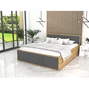 Gulta Panama T Craft Plus ar stelāžu Guļamvietas platums 180 cm, Korpusa krāsa ozols kraft, garums 200 stelāžas tips metāla, Platums 184 Garums 205 Elementu grafīts, Augstums 81 Apdares materiāls audums, Ar veļas kasti 1, no grīdas līdz matra