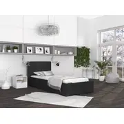 Gulta Rino Premium Standard ar stelāžu Guļamvietas platums 120 cm, garums 200 stelāžas tips metāla, Platums 133 Garums 212 Augstums 86.5 Apdares materiāls audums, Ar veļas kasti 1, no grīdas līdz matracim Min 30 resti Auduma nosaukums 