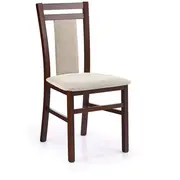 Krēsls Hubert 8 Augstums 90 cm, Platums 45 Dziļums 51 Sēdvietas augstums 47 Materiāls dabīgs koks, Apdare audums, Auduma numurs Vila 2, Krāsa tumšais rieksts
