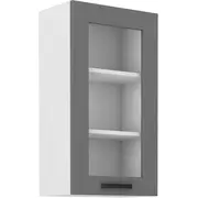 Virtuves skapis Luna 40 Gs 1F Augstums 90, Dziļums 31, Korpusa krāsa balts, Platums 40, Elementu pelēks, Ar durtiņam 1, Virsma Matēts, Materiāls  Mdf melamīns