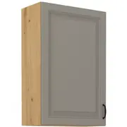 Virtuves skapis Stilo Artisan G-90 1F Augstums 90, Dziļums 31, Korpusa krāsa ozols artisan, Platums 60, Elementu bēši pelēks, Ar durtiņam 1, Virsma Matēts, Materiāls  Mdf melamīns
