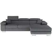 Dīvāns Armando Guļamvietas platums 123 cm, Platums 289 Izvēlieties stūra novietojumu Pa labi, Krāsa Pelēks, Augstums 85 garums 210 Apdare Gusto 88, Kājiņu krāsa Metāls