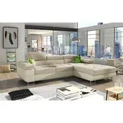 Dīvāns Armando Lux Standard Dziļums 205 cm, Guļamvietas platums 125 Platums 280 Izvēlieties stūra novietojumu Pa labi, Augstums 90 Sēdvietas augstums 43 dziļums 60 garums 198 Pildījums Wave spring atsperes  putas Porolons, Apdare audums