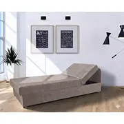 Dīvāns Dziedzic Standard Dziļums 80 cm, Guļamvietas platums Platums 203 Augstums 58 garums 200 Pildījums Bonell atsperes  augstas kvalitātes putas Porolons, Apdare audums, Dīvāna tips taisni dīvāni, Ar veļas kasti 1, Auduma numurs Castel 15, Krāsa bē