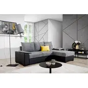 Dīvāns Lusso Guļamvietas platums 145 cm, Platums 245 Krāsa Pelēks, Augstums 90 garums 205 Apdare Omega 13, Soft 11, Kājiņu krāsa Koka brūns