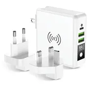 Adapteris Forcell  Multifunction charger F-Energy 4In1 2 x Usb A C 15W power bank 8000Mah wireless charging white 5903396072475
