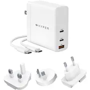 Lādētājs Hyperdrive Usb-C 140 W Pd 3.1 ar adapteriem White  Hjg140Ww 6941921148829
