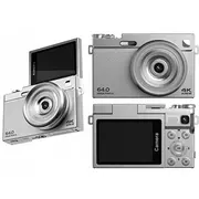 Digitālā kamera Xrec 64Mp / 4K 16X tālummaiņa Pagriežams Lcd ekrāns 2,88 C77 Silver  Sb11441 5904647833395