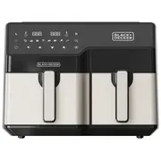 Black  Decker Bxaf9000E Dubultā 9 L Brīvi stāvoša 2500 W Karstā gaisa fritieris Black, Nerūsējošais tērauds Es9730090B 8432406730090 Agdbdefry0013