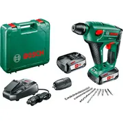 Bosch Powertools Akku-Bohrhammer Uneo Maxx, 18Volt Grün, 2X Li-Ionen Akku 2,5Ah, im Koffer, Power For All Alliance  0603952327 3165140877503