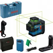 Bosch. Plaknes lāzers Gll 80-33 G Green Usb-C 1X Ba 3.7 V 3.0 Ah Xl  rokturis Lb 10 skava Dk 20 futrālis 0601065501 4053423303278
