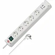 Brennenstuhl Bremounta Steckdosenleiste 5-Fach Weiß, 3 Meter Kabel, 2X Usb-A  1150660325 4007123656752 85444290